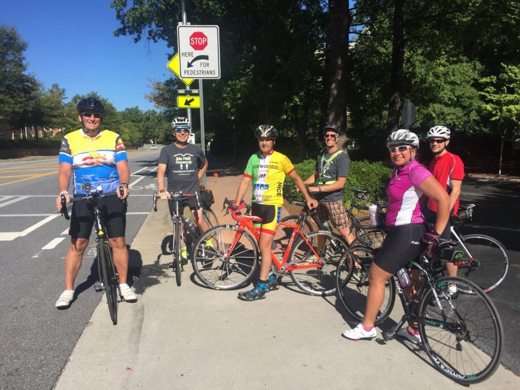 riding a road bike